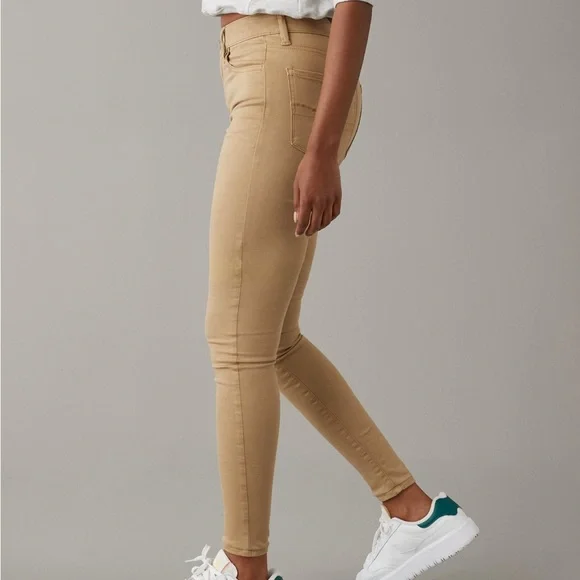 AE High Waisted Jegging Khaki size 8 like new condition - Picture 4 of 7